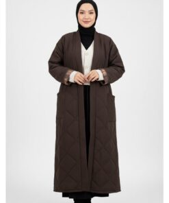 Amara Quilted Coat ~ Dark Brown