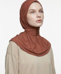 Instant hijab rusty brown